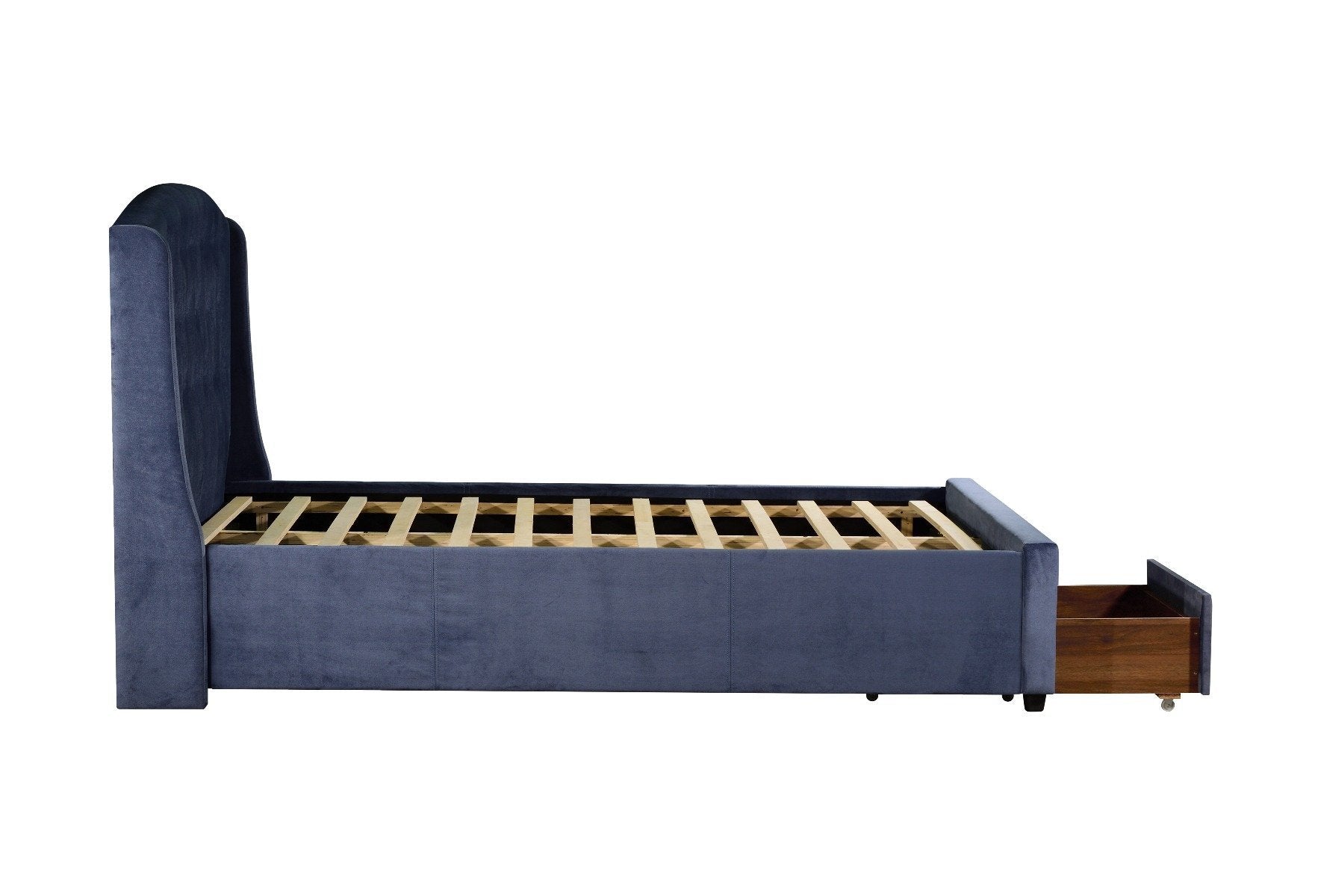 Stella Queen Bed Frame Navy Blue - Bedzy Australia