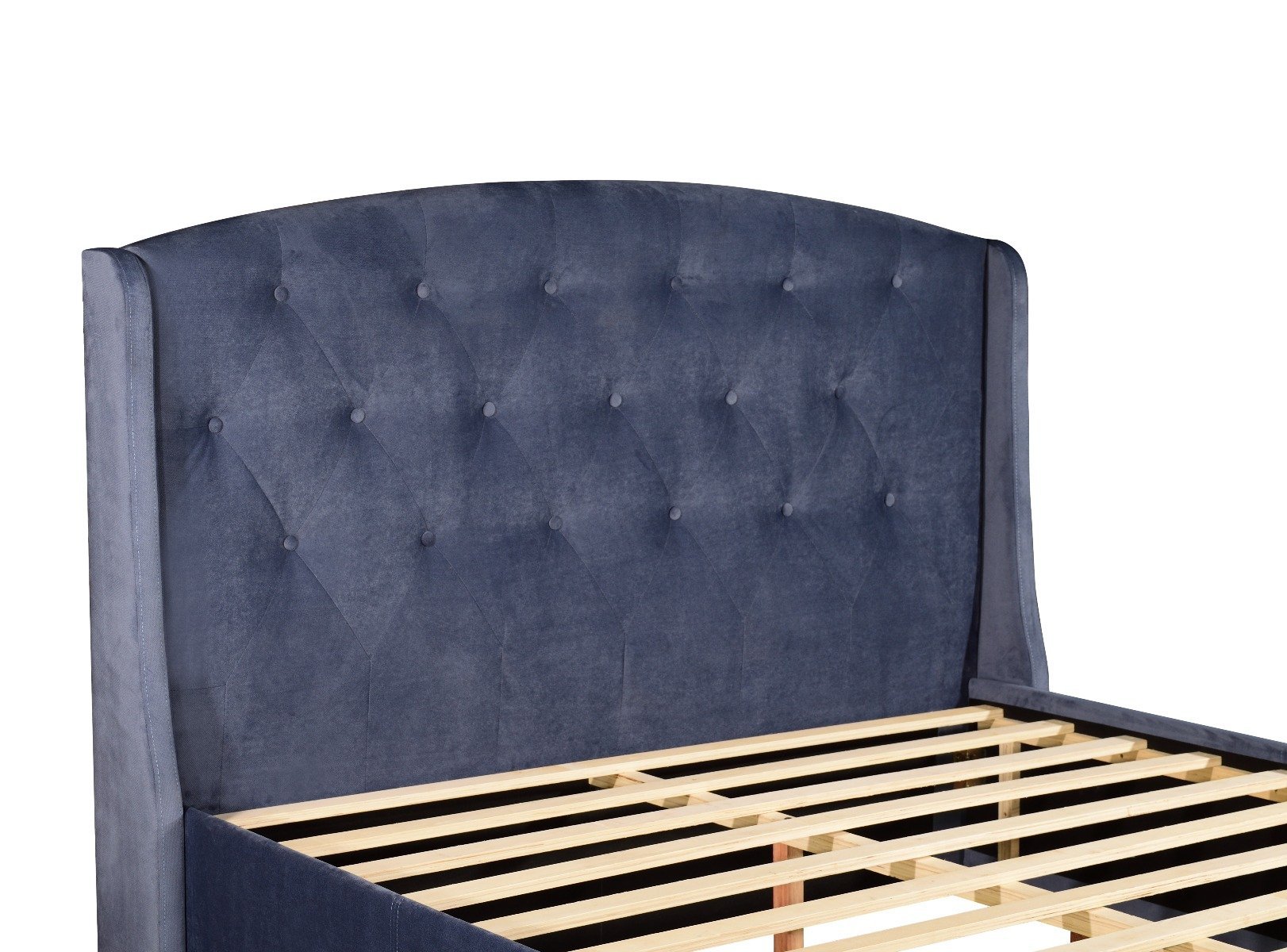 Stella Queen Bed Frame Navy Blue - Bedzy Australia