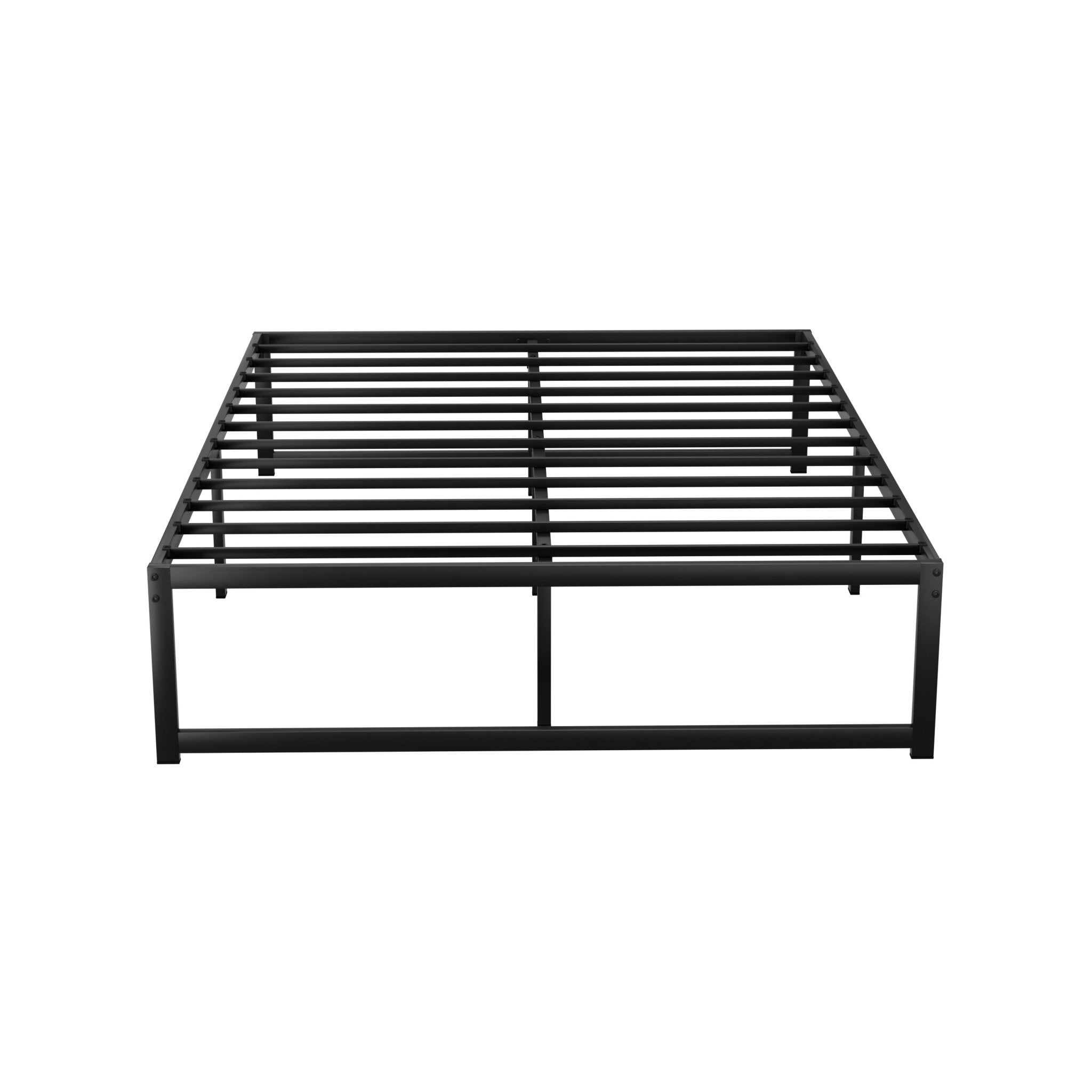 Tino Metal Double Bed Base Black (Metal Slats) - Furniture > Bedroom - Bedzy Australia