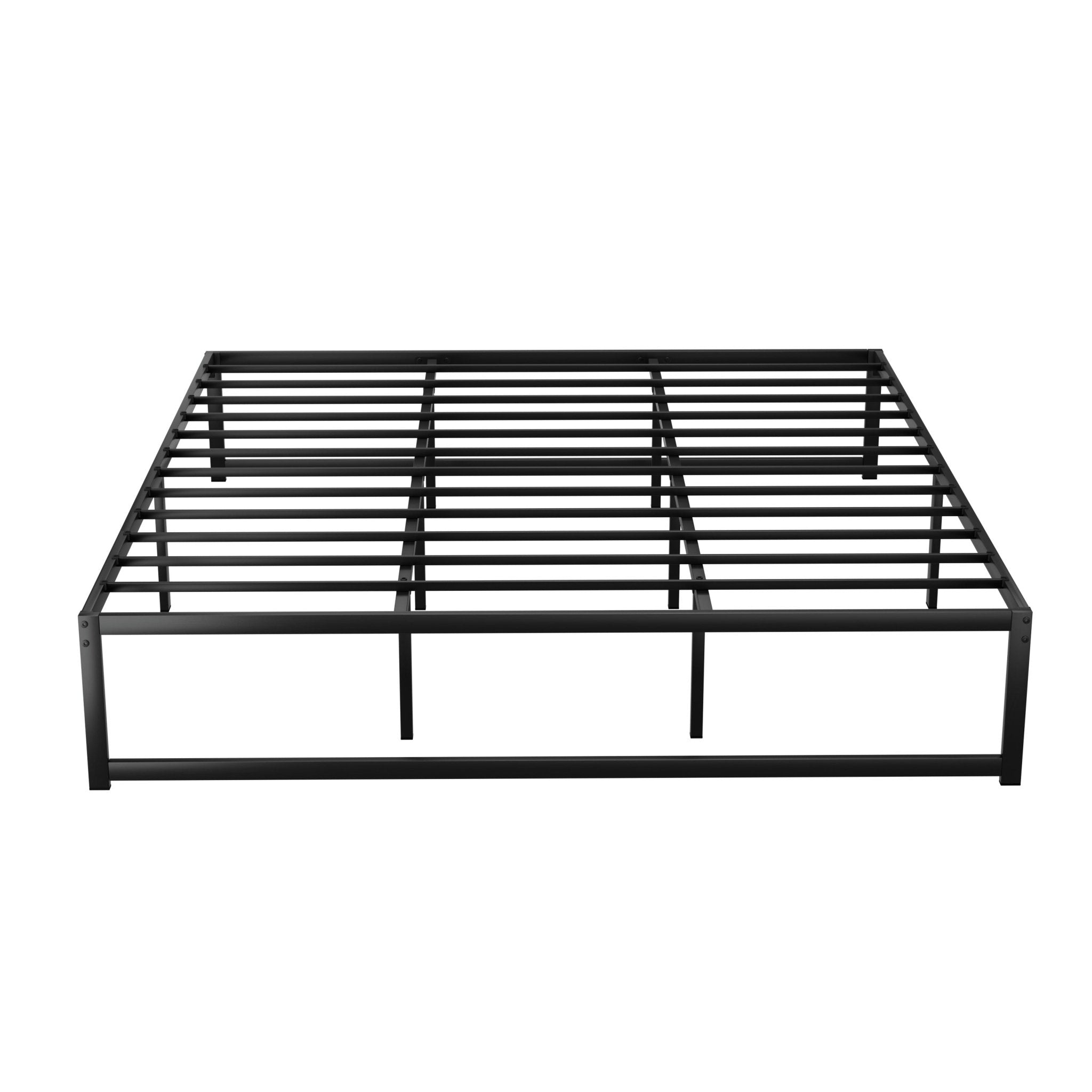 Tino Metal King Bed Base Black (Metal Slats) - Furniture > Bedroom - Bedzy Australia