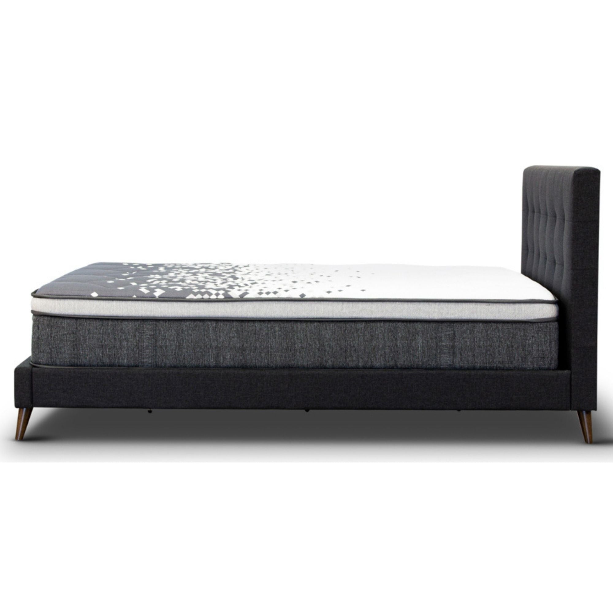 Tweed Queen Bed Frame Charcoal - Furniture > Bedroom - Bedzy Australia