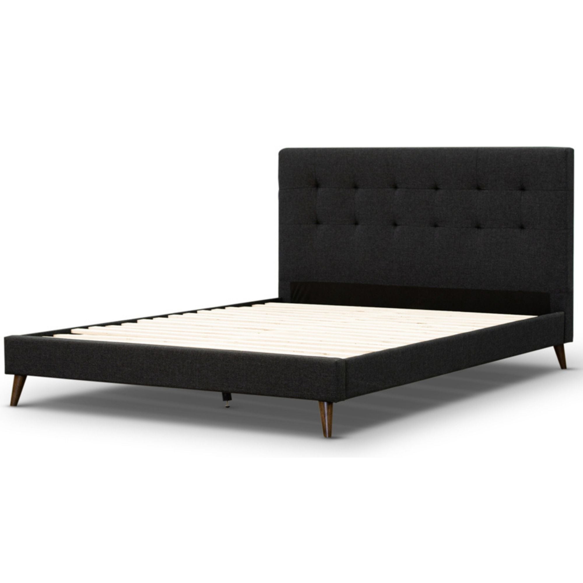 Tweed Queen Bed Frame Charcoal - Furniture > Bedroom - Bedzy Australia