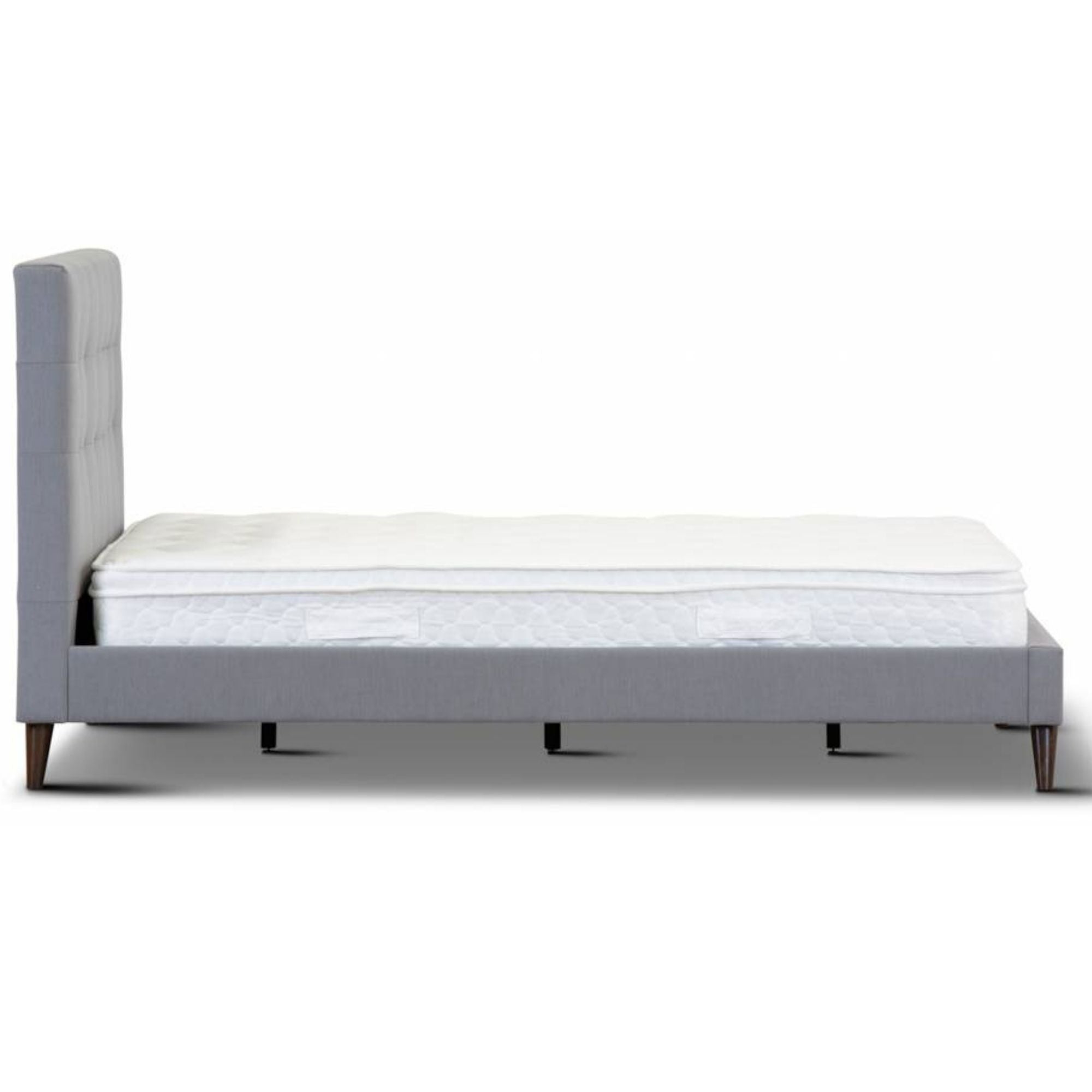 Tweed Queen Bed Frame Grey - Furniture > Bedroom - Bedzy Australia