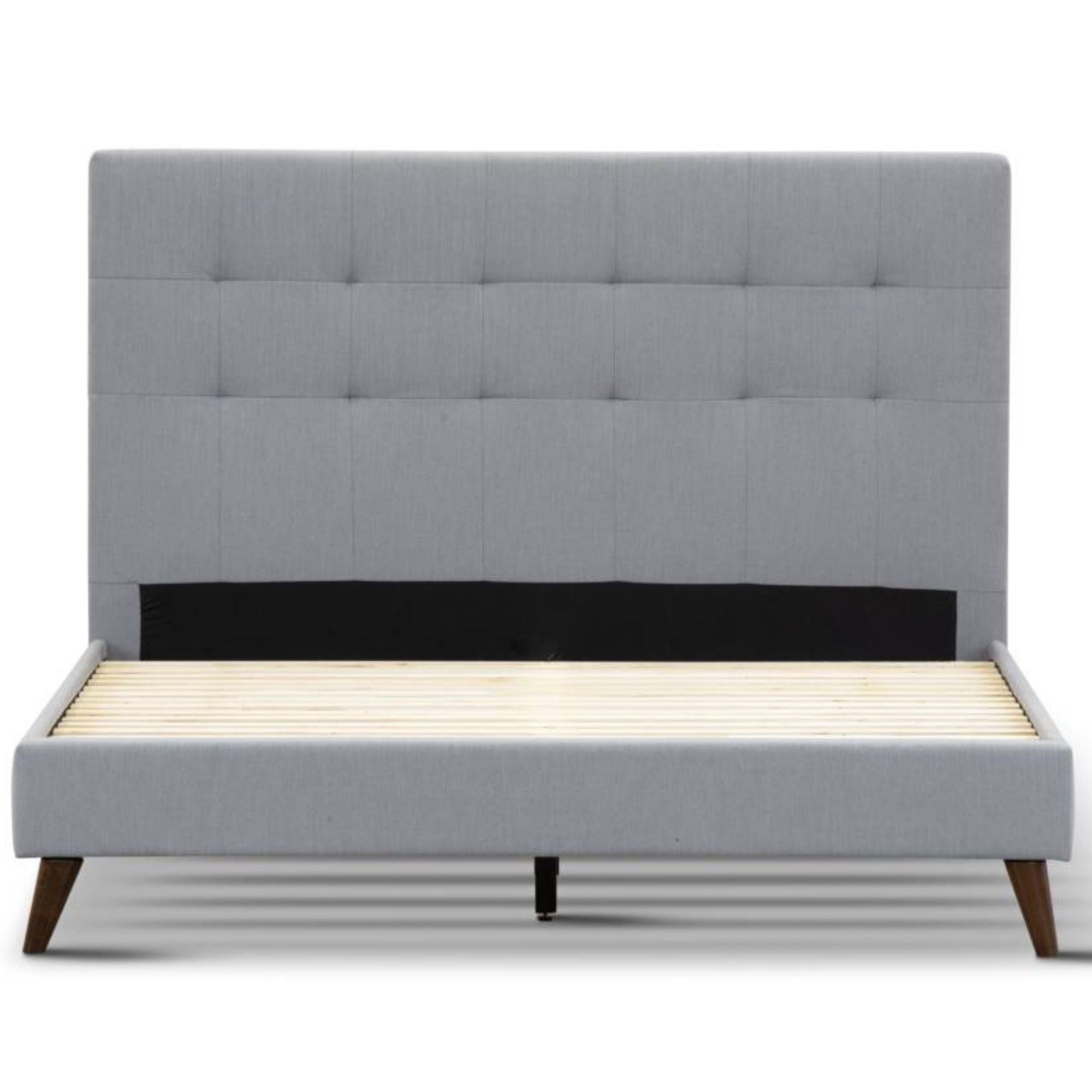 Tweed Queen Bed Frame Grey - Furniture > Bedroom - Bedzy Australia