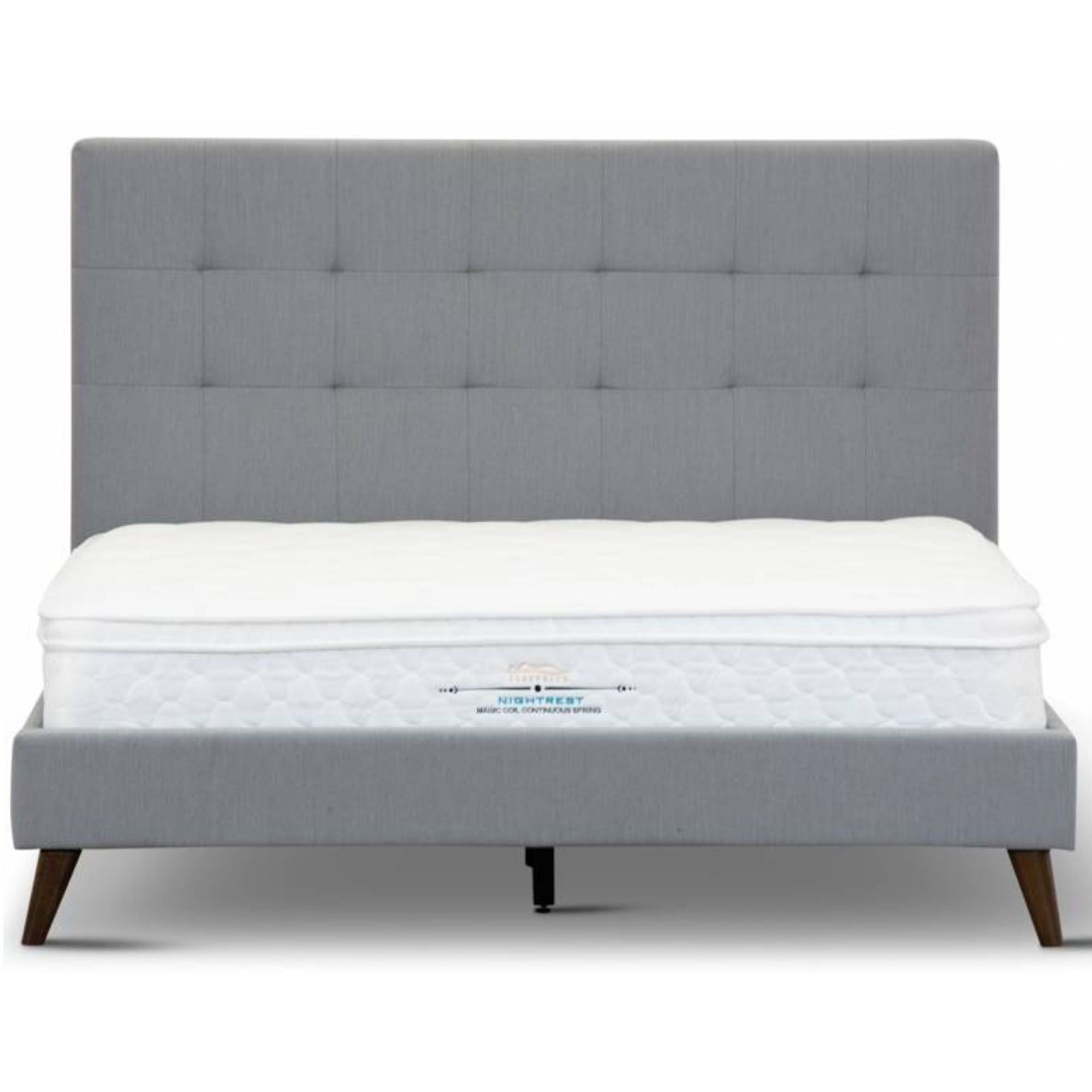 Tweed Queen Bed Frame Grey - Furniture > Bedroom - Bedzy Australia