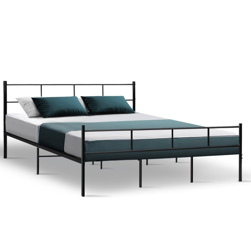 Wategos Metal King Bed Frame Black - Bedzy Australia