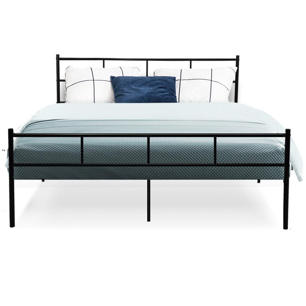 Wategos Metal Queen Bed Frame Black - Bedzy Australia