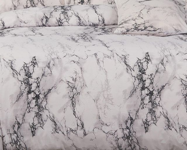 White Marble Double Size Duvet Doona Quilt Cover Set - Home & Garden > Bedding - Bedzy Australia