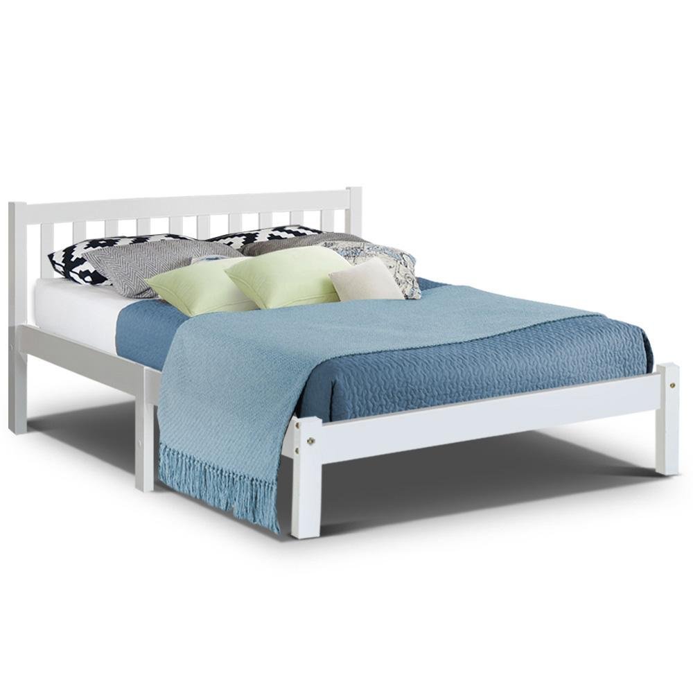 Whitehaven Wooden Queen Bed Frame White - Bedzy Australia