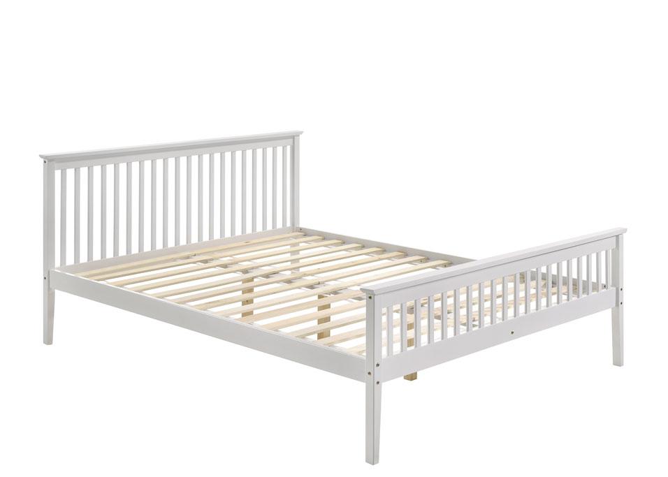 Wooden Double Bed Frame White - Bedzy Australia