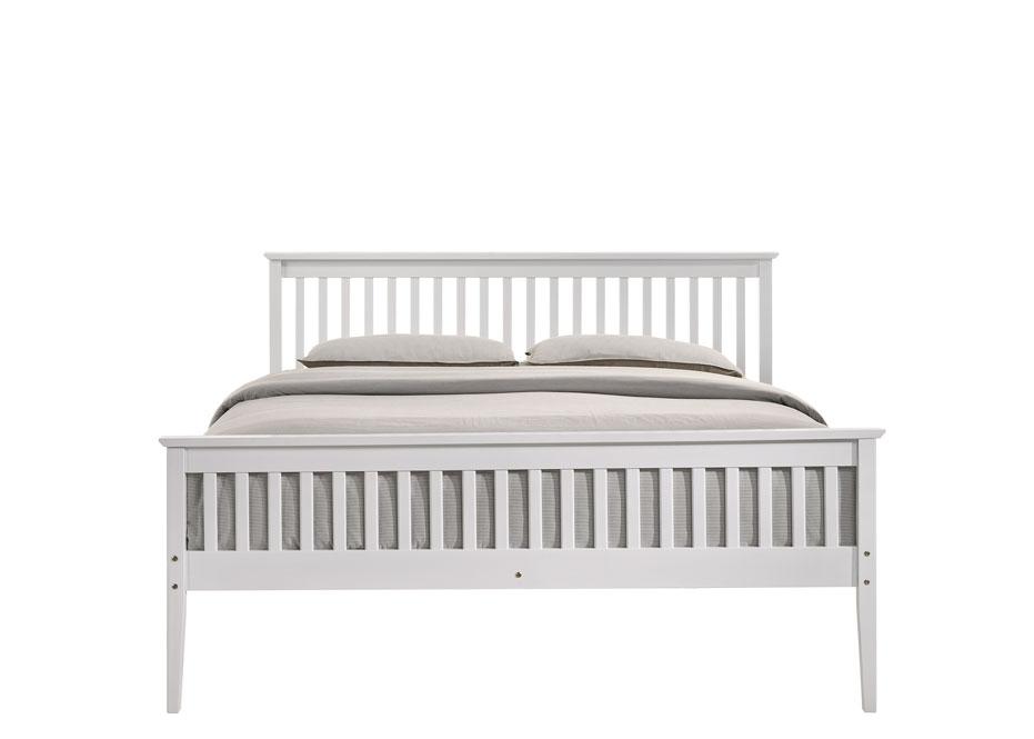 Wooden Double Bed Frame White - Bedzy Australia