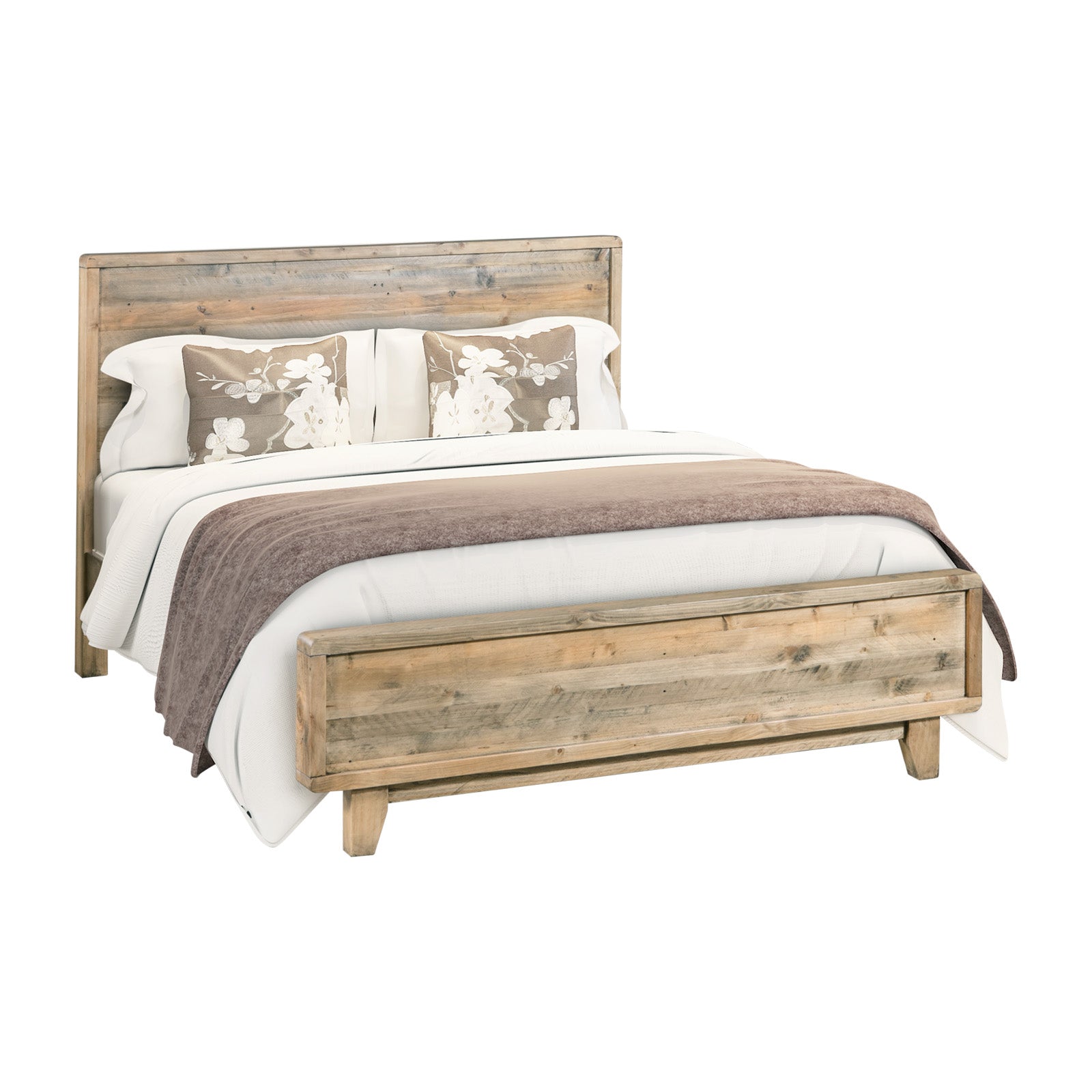 Wooldland Double Size Wooden Bed Frame - Light Brown - Furniture > Bedroom - Bedzy Australia